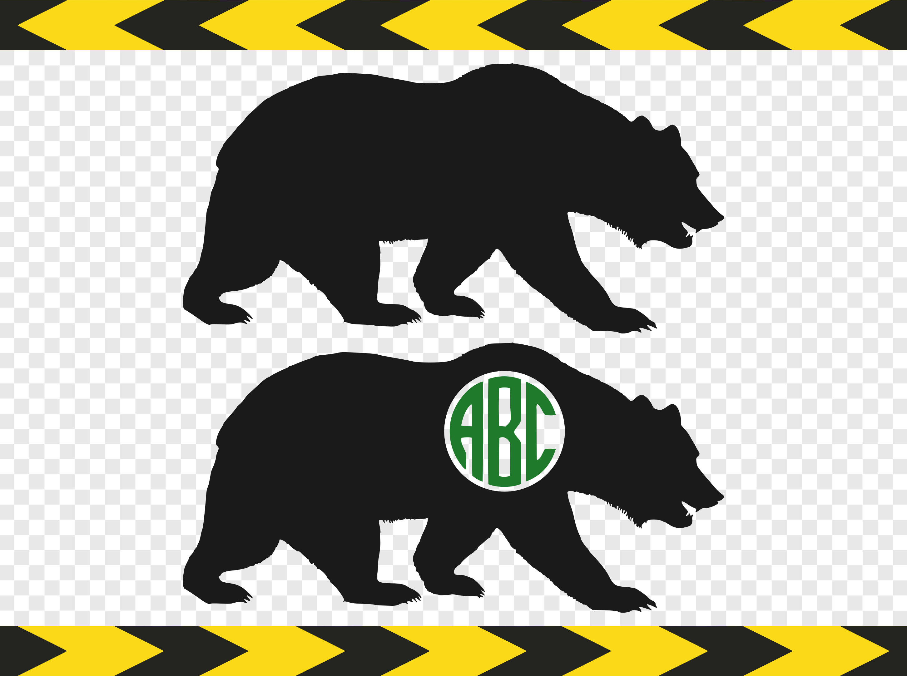 Download Bear SVG Silhouette Clipart DIY Griz Grizzly Bear monogram