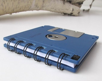 Floppy Disk Mini Notebook in Brilliant Blue Recycled Geek Gear Blank