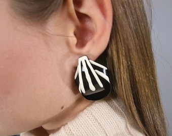Oversized Abstract Earrings / 80's Sculptural Earrings / Bold Statement Earrings / Costume Jewelry / Fashion Earrings / Dangle Ear