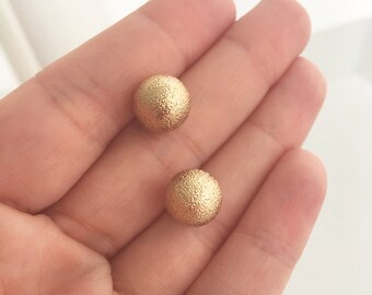 8mm Gold Stud Earrings, Gold Ball Earrings, Nickel Free Stud Earrings, Matte Gold Stud Earrings