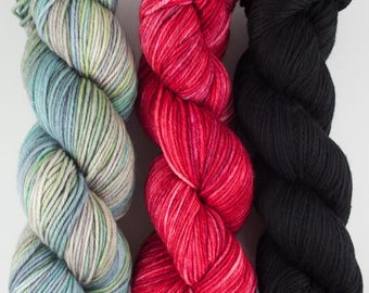 Worsted 3 Pack #15 - Hand-dyed Worsted Yarn
