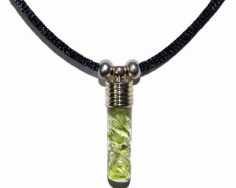 Peridot Power Vial Pendant for Beauty and Happiness