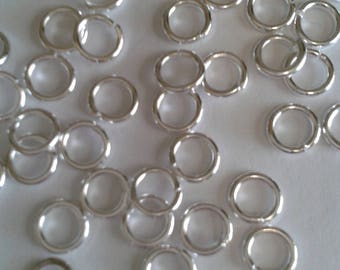 Silver 100 jump rings - 6mm