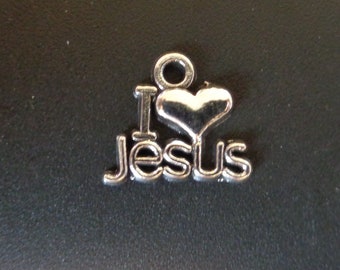 I Heart Jesus - I <3 Jesus - Christian/Inspirational Charm - low shipping