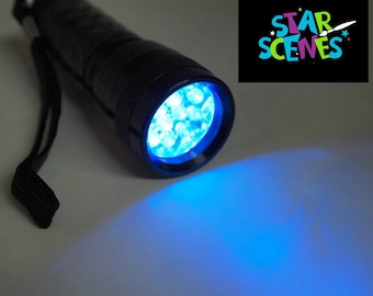 Ultraviolet UV Blacklight Torch - Charges Glow-in-the-Dark Paintings and Objects Superfast! Mini LED Flashlight.