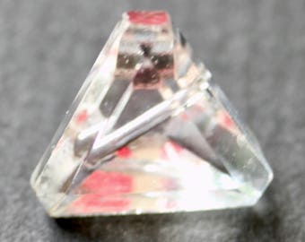 Six Sided Triangular Shaped Clear Glass Button