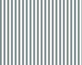 Gray and White Stripe 3/8", by the half yard, 43" wide, 100% cotton, cotton fabric, quilting fabric, gray stripe fabric, nautical fabric