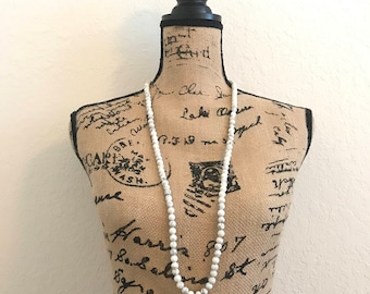 Long Marble Wishbone Necklace