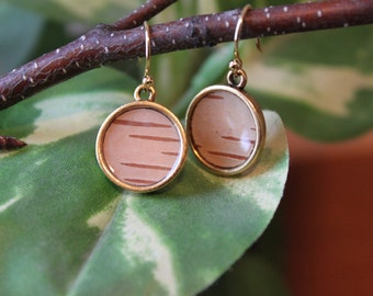 Dainty Birch Bark Earrings