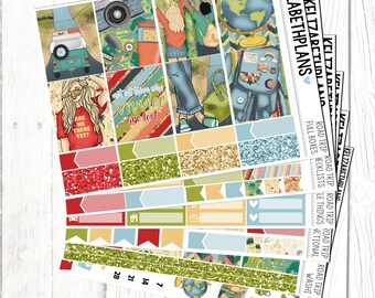 Road Trip || Travel, Adventure, Wanderlust, Summer, Girl, Fashion, Planner Stickers, FULL KIT