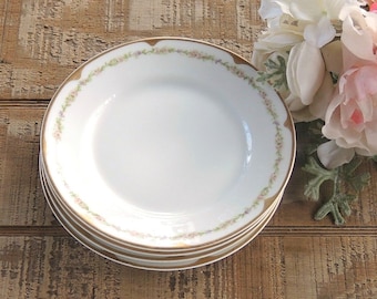 Haviland Limoges Bread and Butter Plates, Set of 4 Antique Dessert Plates, Small Plates, Tea Party, Wedding, Cottage Style