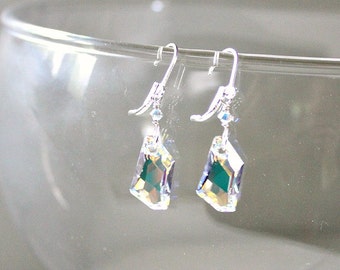 Swarovski,Crystal Wedding Earrings,Gift for Bride,Prom,Earring,Jewelry,Mother of Bride,Crystal,Bridal Earring,Anniversary Gift,Crystal AB