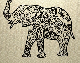 Elephant Mandala Svg / Mandala SVG / Svg / Elephant Mandala / Elephant Art /Svg Decal / Elephant Zentangle