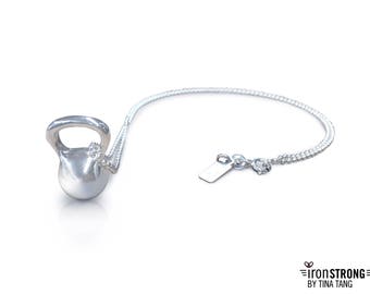 Sterling Silver Kettlebell Necklace