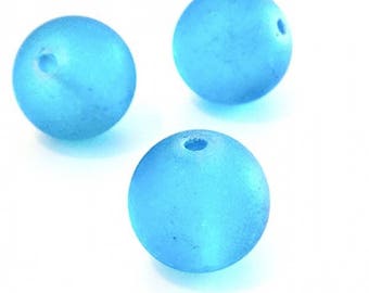X 20 frosted glass 12mm beads