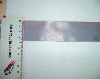 light grey satin ribbon width 3.5 cm new