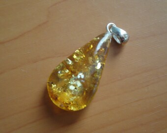 Authentic Baltic Amber Pendant with Sterling Silver 925