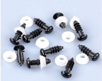 Set of 20 6 mm black safety eyes