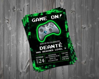 Video Game Truck Party Invitation; Video Game Invitation; Video Game Birthday Invitations; Gamer Birthday Invitations; Video Game Party