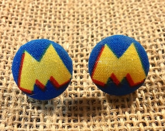 Mickey Inspired - Fabric Button Earrings