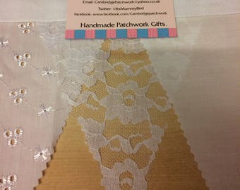 Broderie Anglais, White Cotton and Lace Bunting ideal for weddings