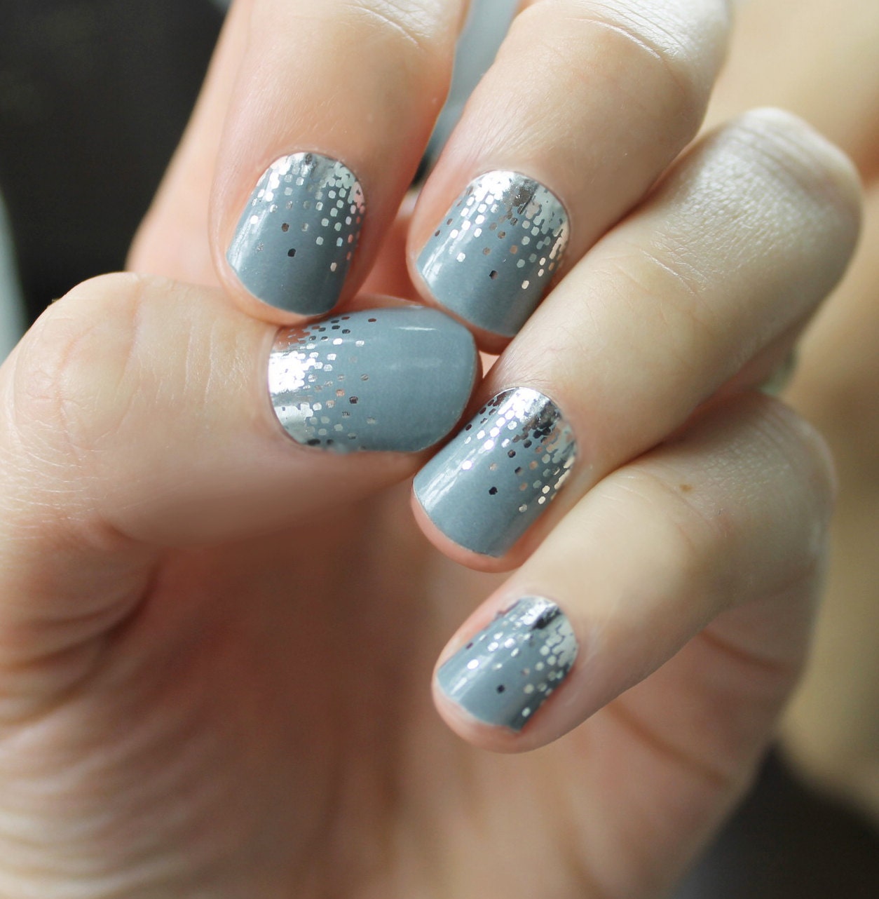 Gray Sparkle Nail Wraps