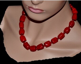 Statement Necklace, Red Coral Necklace, Gemstone Necklace, Chunky Necklace, Coral Jewelry, Fashion Jewelry, Gift For Her