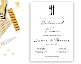 Rehearsal Dinner Invitation Template, Wedding Rehearsal Editable, Rehearsal Invitation, INSTANT DOWNLOAD, Word Template