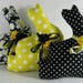 EASTER BUNNY Set of 3, Stuffed Bunny Tucks, Bowl Filler, Easter Basket Stuffer, Spring Bunny Decor, Black and Yellow Rabbits, Easter Decor