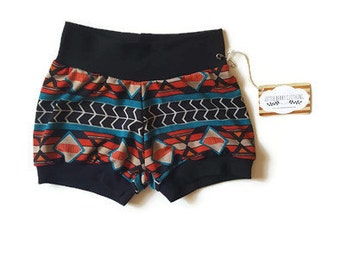 Unisex baby clothes, baby shorts, southwestern baby clothes, summer baby clothes, trendy baby, yoga waist shorts, gender neutral gift