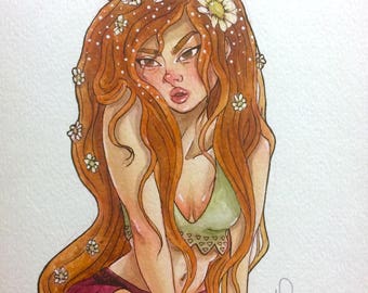 Daisy - Original Inktober Drawing
