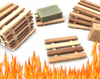 1.10 SOAP DISHES - 2 aromatic Western cedar soap dishes for just 2.20 dollars