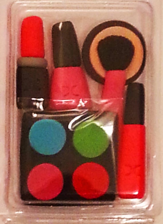 Fondant MakeUp set, Edible Girls Cosmetic, Fondant Lip Stick, Edible