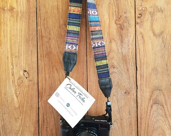Adjustable Camera Strap Hmong Fabric Woven Camera Strap Camera Strap Ethnic dslr camera strap, nikon camera strap, canon camera strap, Boho