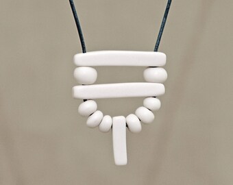Handmade porcelain beaded necklace, Porcelain jewellery, Ceramic jewelry, Gift for her