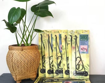 vintage plant hanger - swivel plant bracket - wall mount black metal hook arm - swag lamp hanger - macrame hook - porch decor