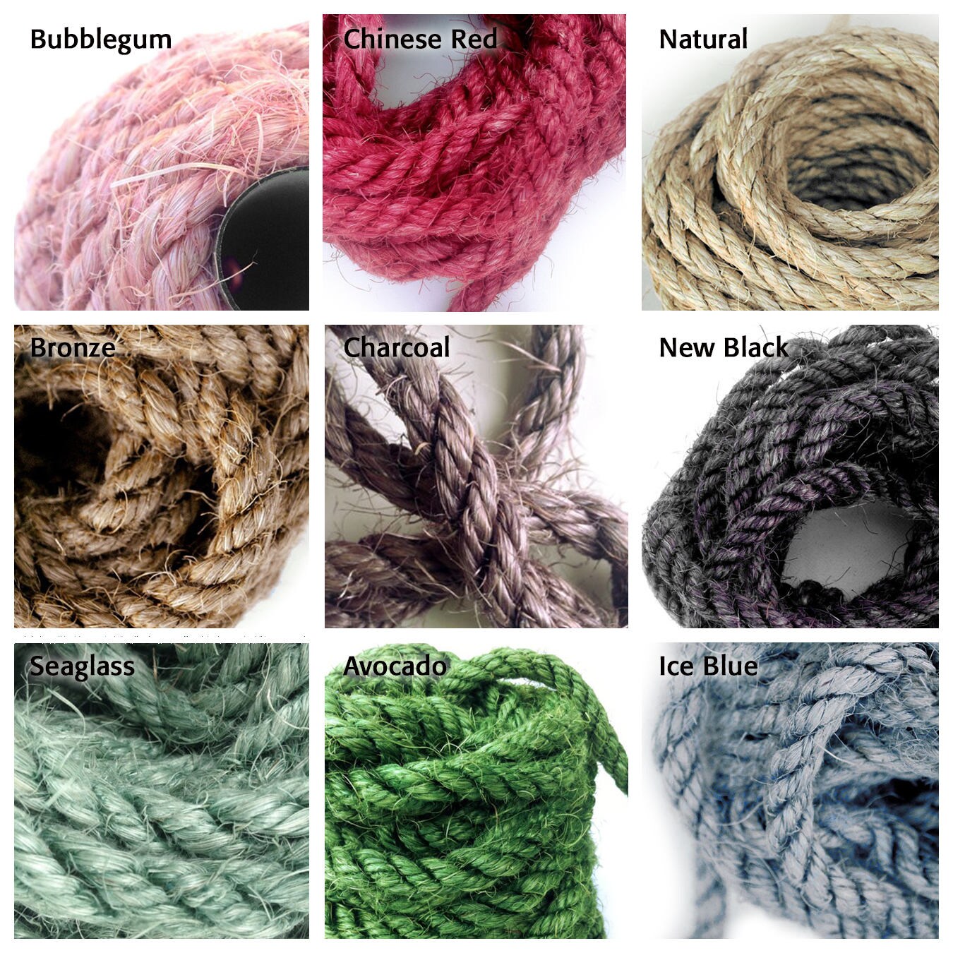 Assorted Color Sisal Rope 5' 1.5 m Each 1/4 or