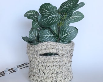 Home Decor Basket, Crochet Basket, Storage Basket, Crochet Bowl, Nursery Basket, Planter Basket, Basket with Handle