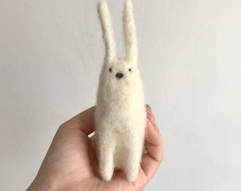 Needle Felted White Bunny
