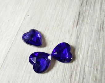 dark blue heart shaped cabochon