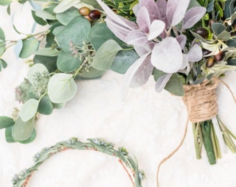 Greenery bouquet, bridal bouquet, eucalyptus bouquet, bridesmaid bouquet, wedding bouquet, boho wedding, boho bouquet, fern bouquet