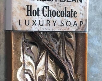 Vanilla Bean Hot Chocolate Soap - Organic Butter & Oil, Fragrance Oil Free