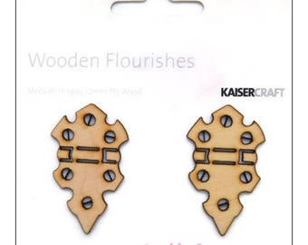 Set of 2 wooden hinged Kaisercrafts scrapbooking cardmaking cut *.