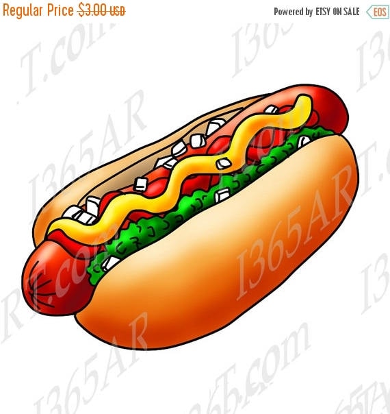 50% OFF Hot Dog Clipart Hot Dog Clip Art Scrapbooking Hot