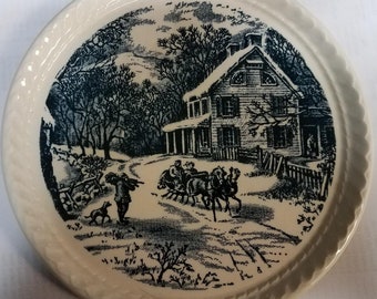Set of 3 Currier & Ives American Homestead Pie/Dessert Plates