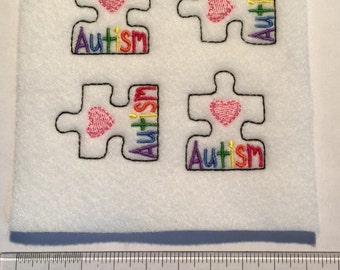 Autism, Awareness Puzzle Piece Felties, Handmade Craft Accessories