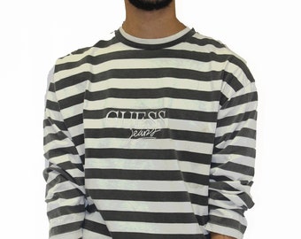 Vintage Guess Jeans USA Striped Long Sleeve Shirt Size XL