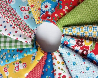 SUGAR SACK Whistler Studios 30s Reproduction Fabric ~ Cotton Quilting Fabrics ~ 16 Fabric Bundle