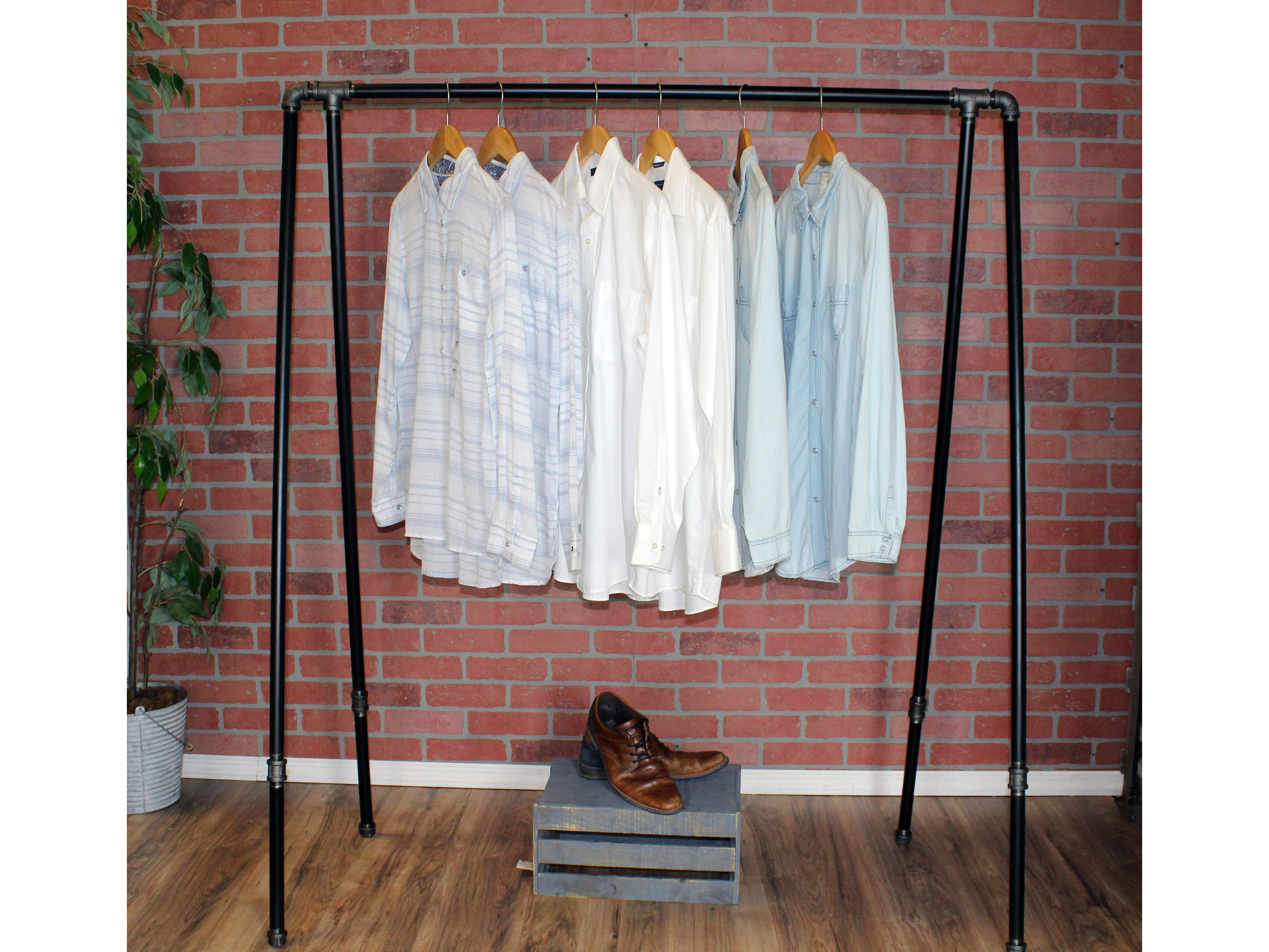 Industrial Pipe A-Frame Clothing Rack