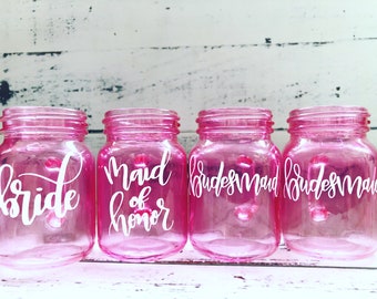 Bridal Party Mason Jar Shot Glasses